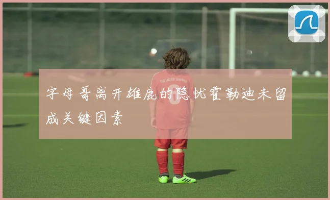 字母哥离开雄鹿的隐忧霍勒迪未留成关键因素